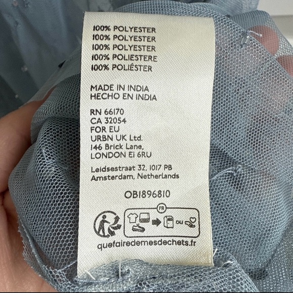 Anthropologie Sheer Blue Sequined Blouse - Picture 7 of 8